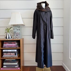 Mycra Pac Long Donatella Raincoat Black Bronze Reversible size 1 s/m